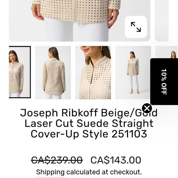Joseph Ribkoff Laser Cut Suede cover up Jacket - Picture 6 of 9